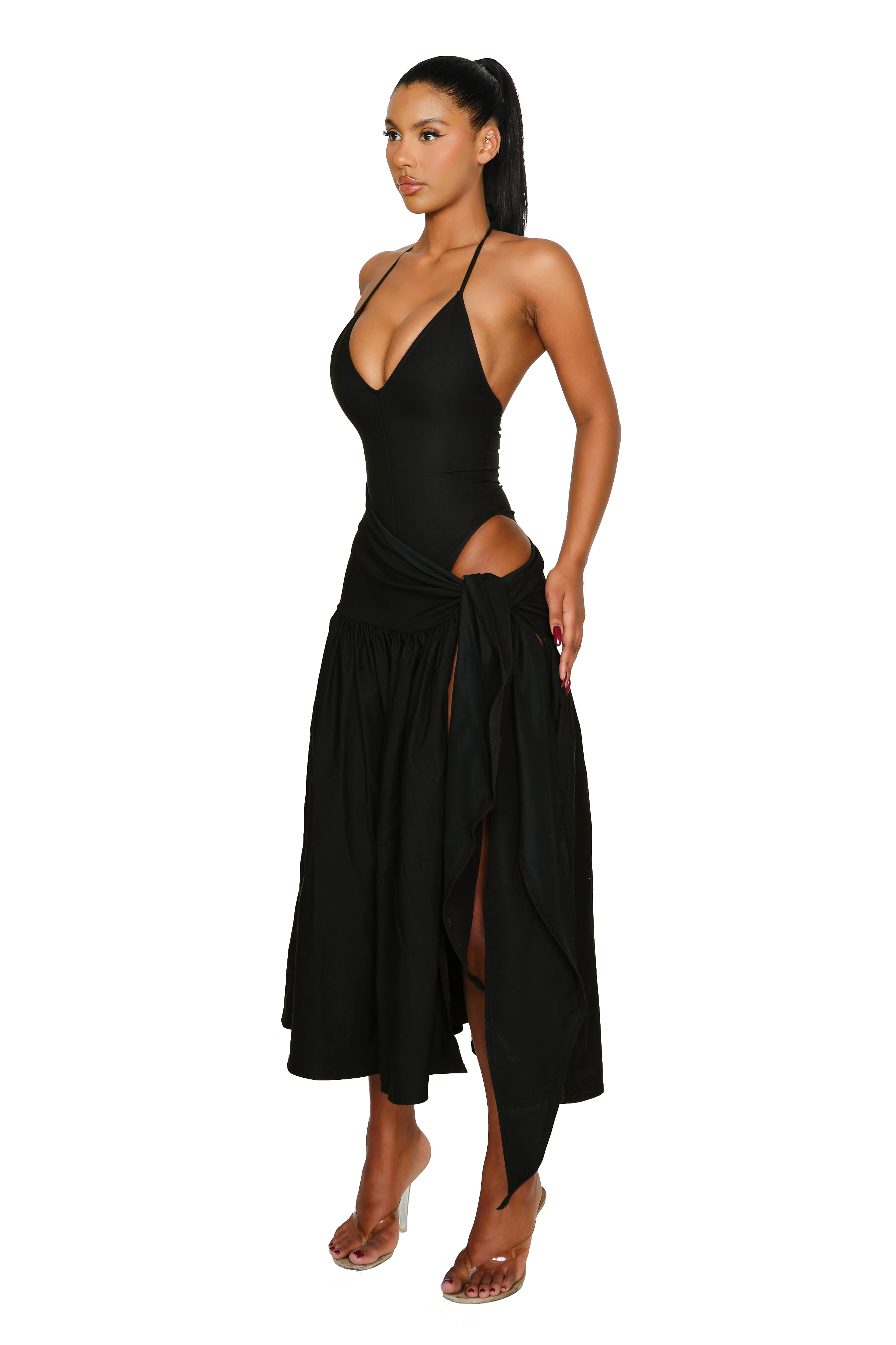 Atacama Dress - Satin Black - Image 2