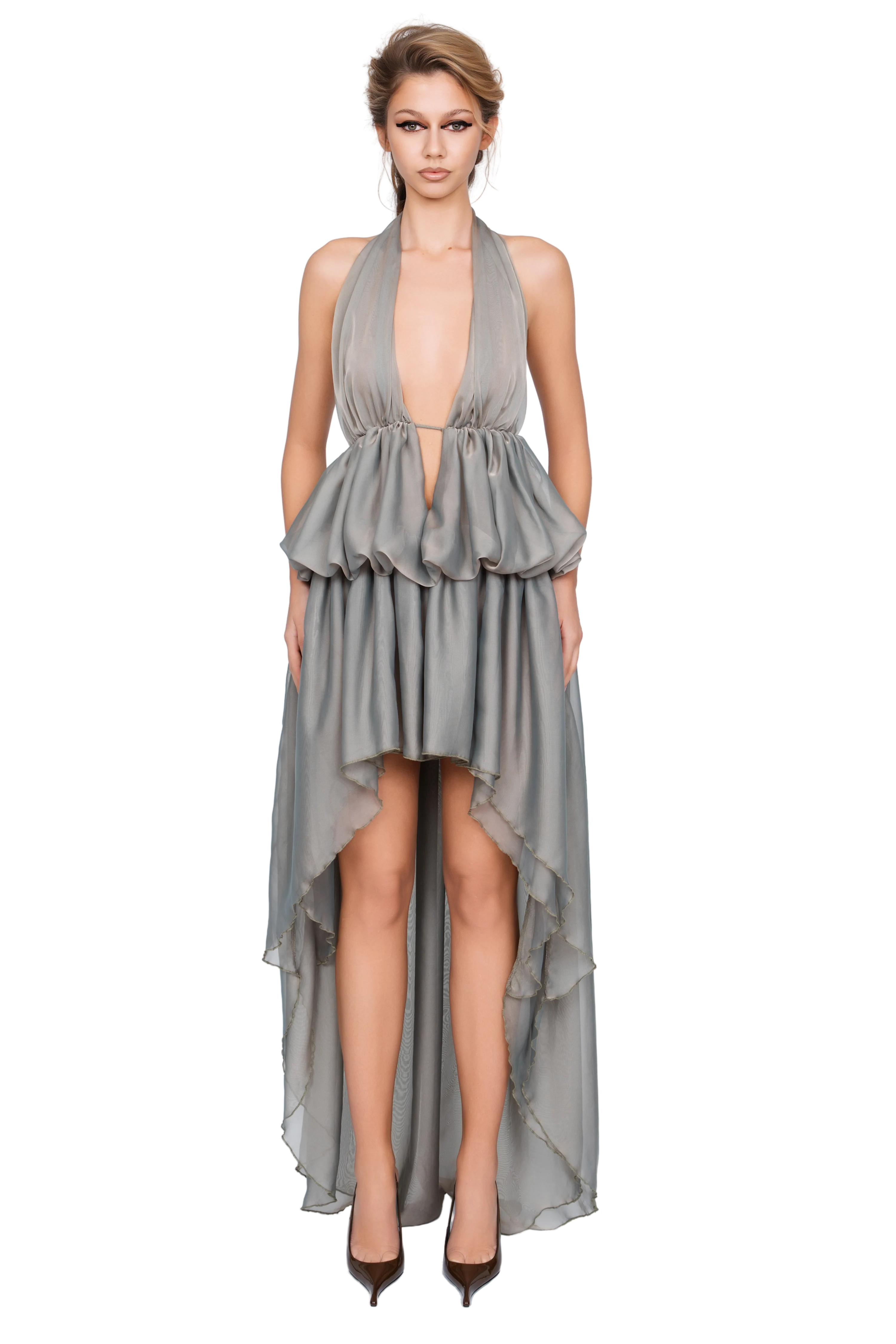 Bolzano Halter Dress - Shadow Sage