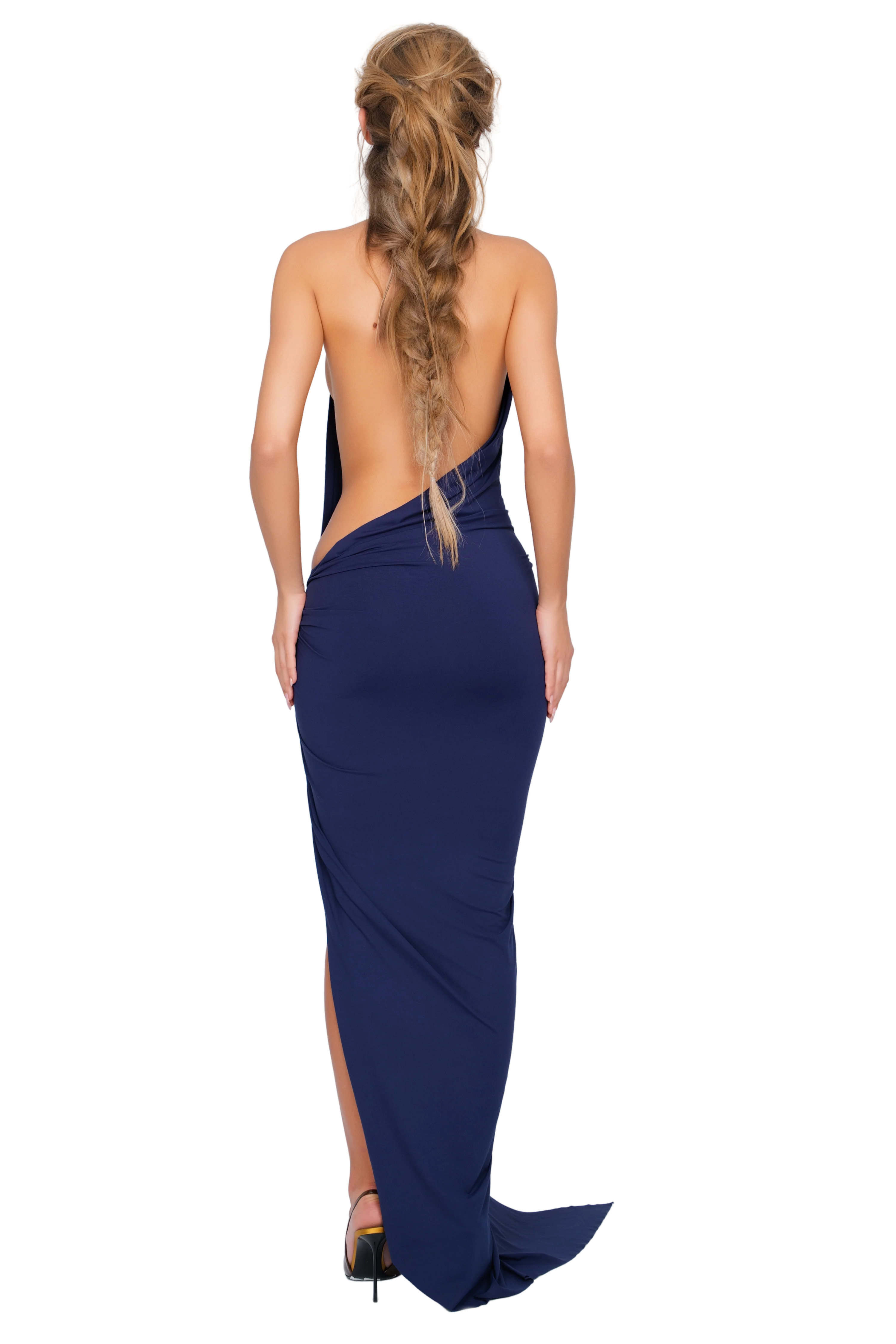 Corvaro High Split Maxi Dress - Deep Current - Image 3