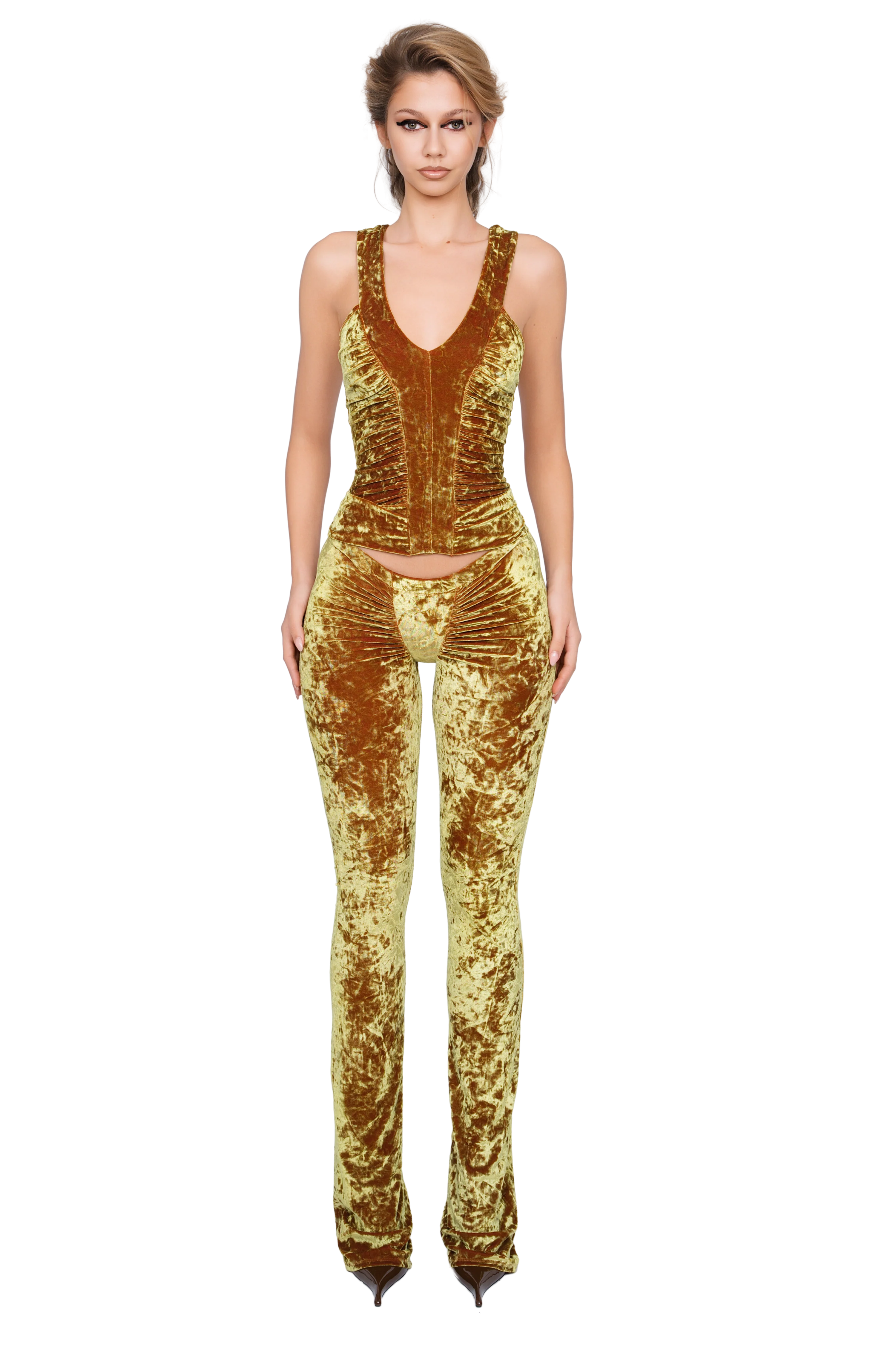 Duran Ruched Top - Honey Lime
