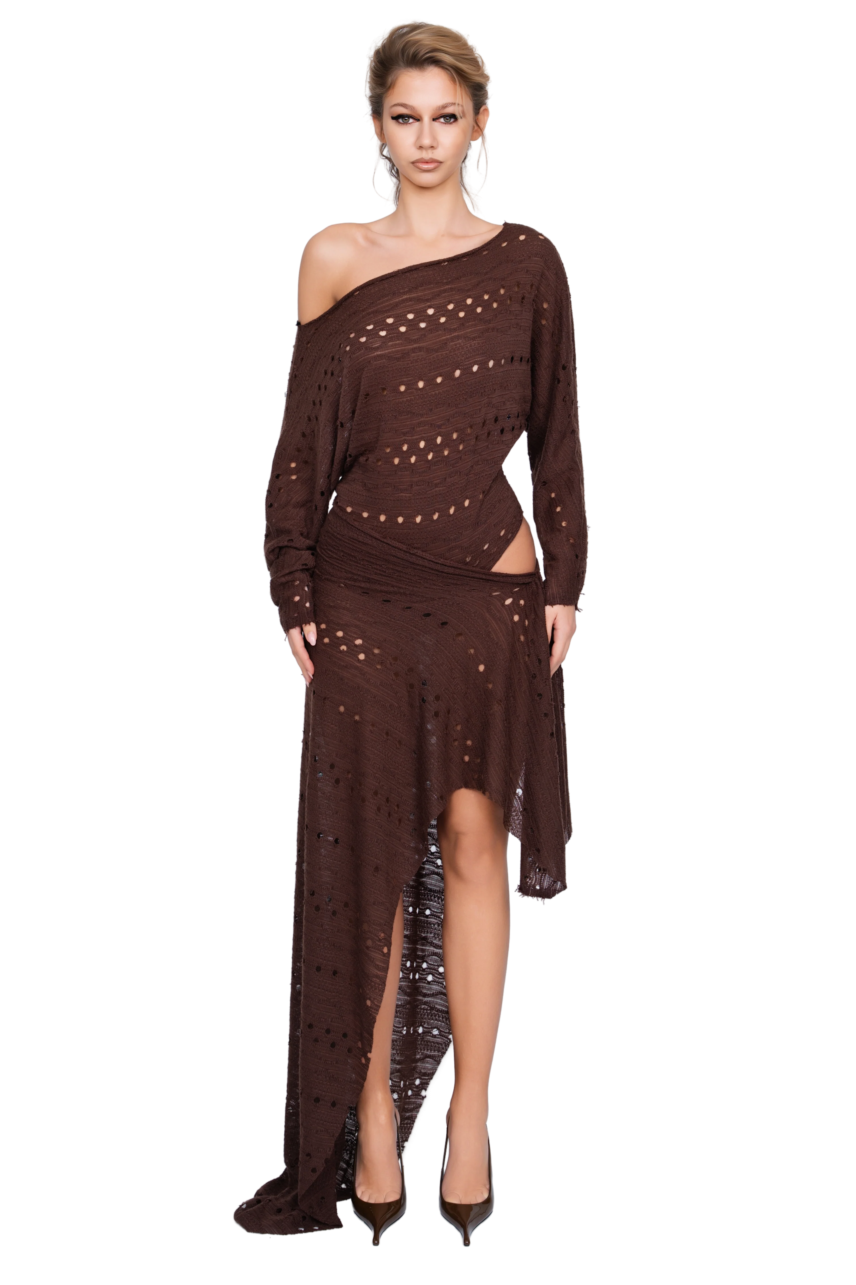 Falzarego Dress - Raw Cocoa Knit
