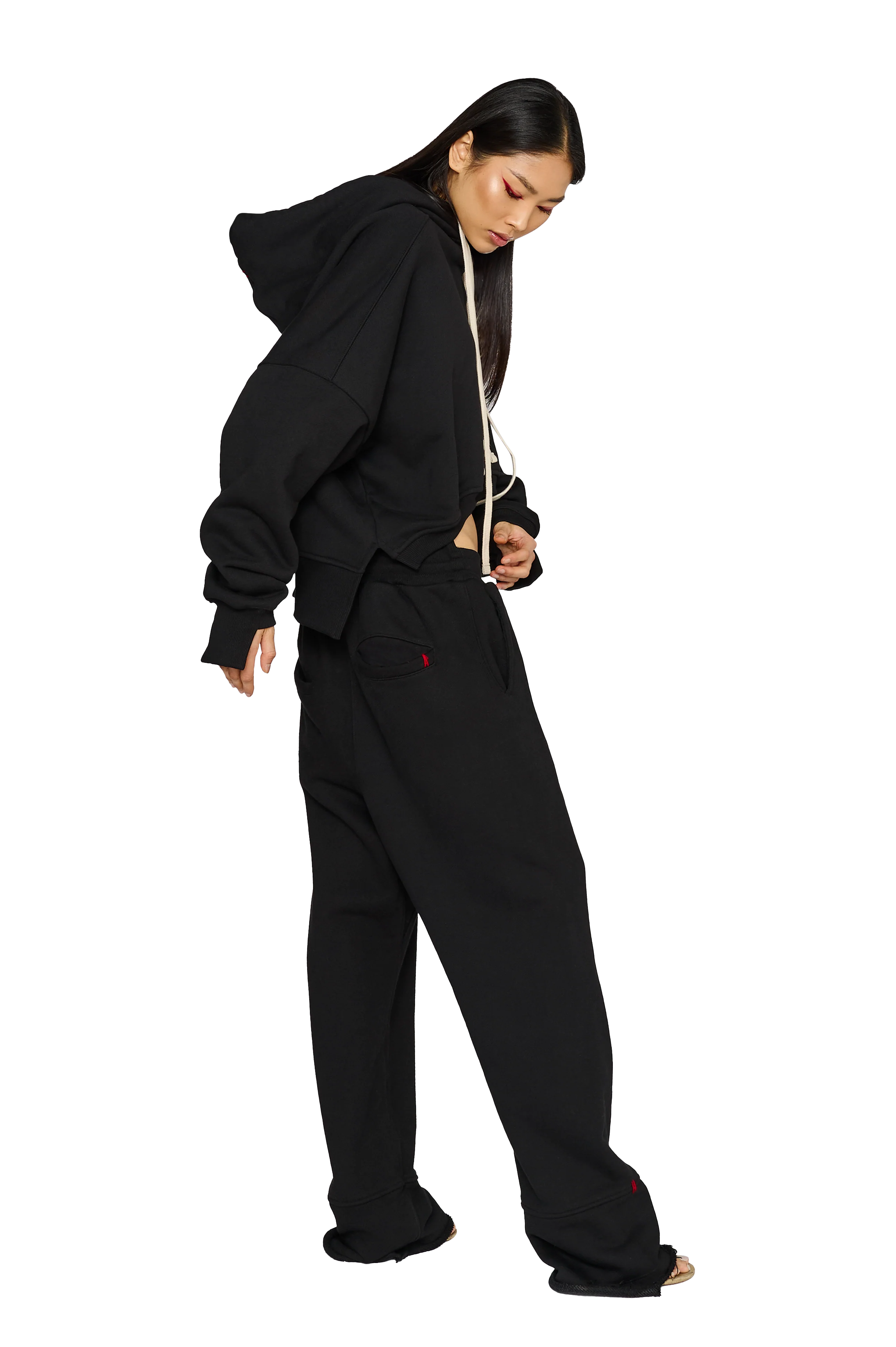 Full Length, Crew Neck Hoodie - Carbon - Image 4