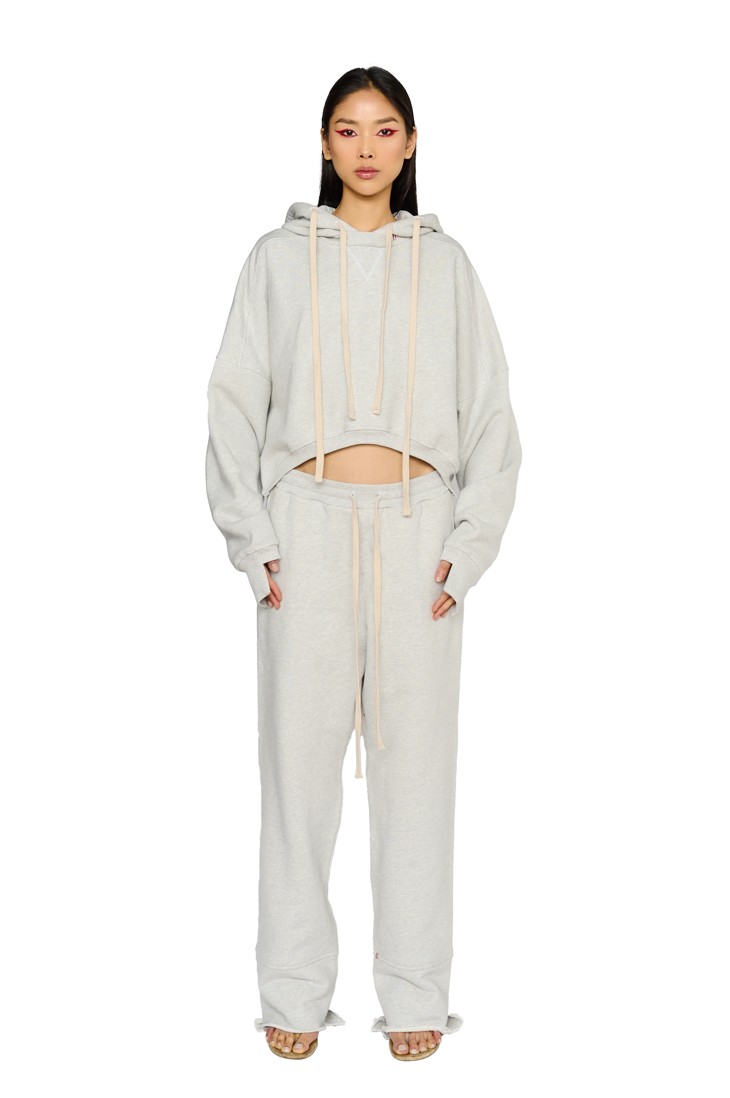 Full Length, Crew Neck Hoodie - Cloud