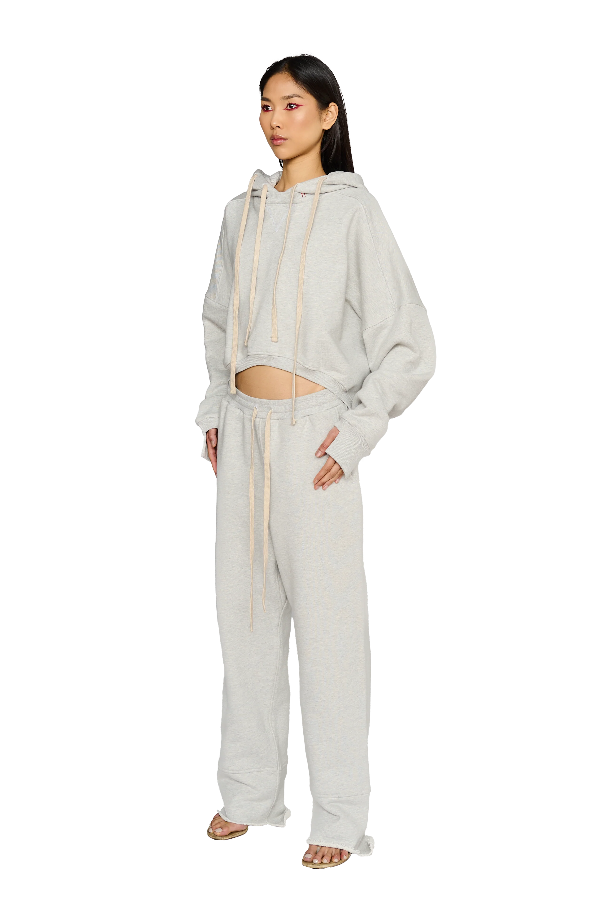 Full Length, Crew Neck Hoodie - Cloud - Image 2