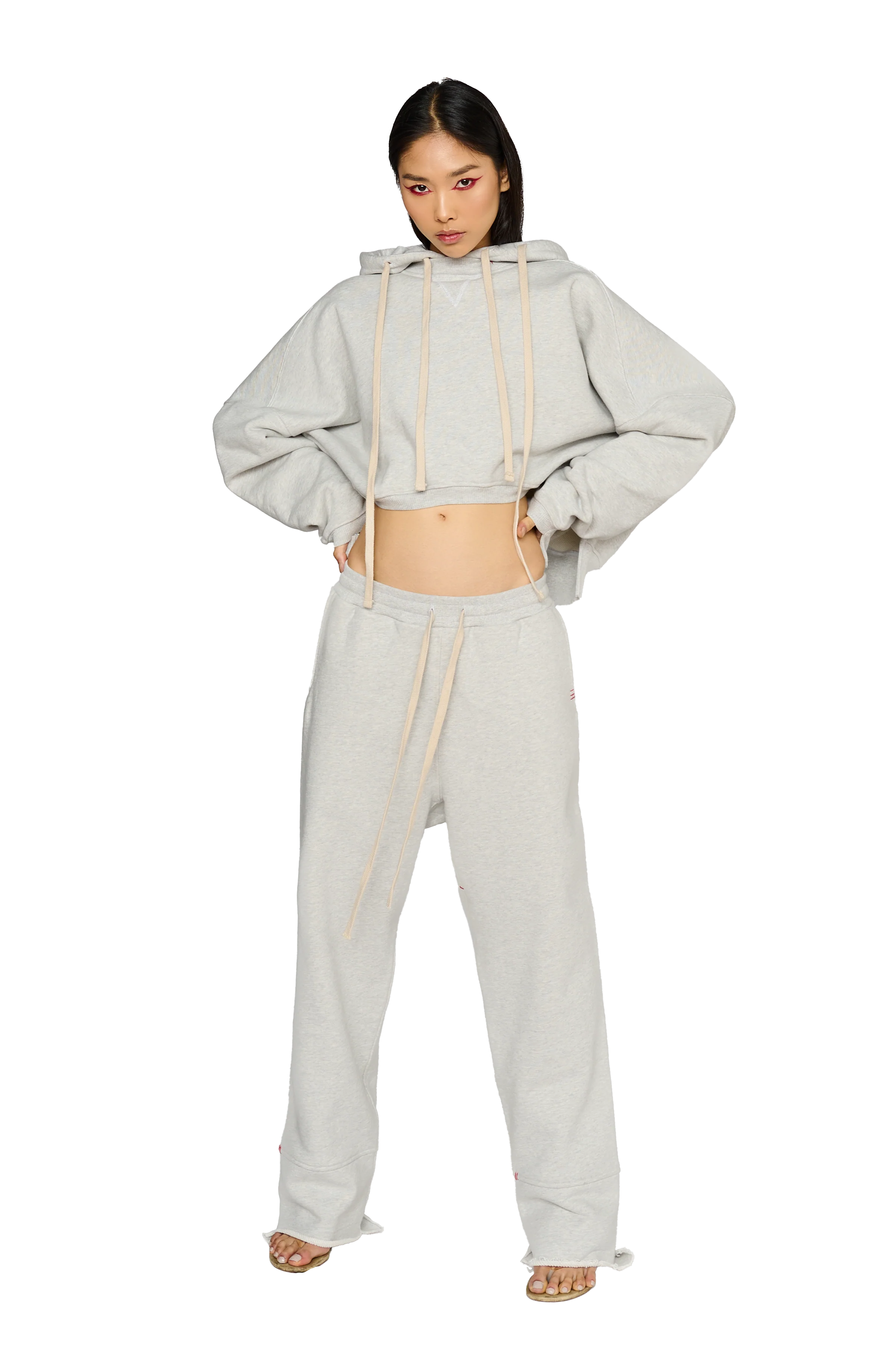 Full Length, Crew Neck Hoodie - Cloud - Image 4