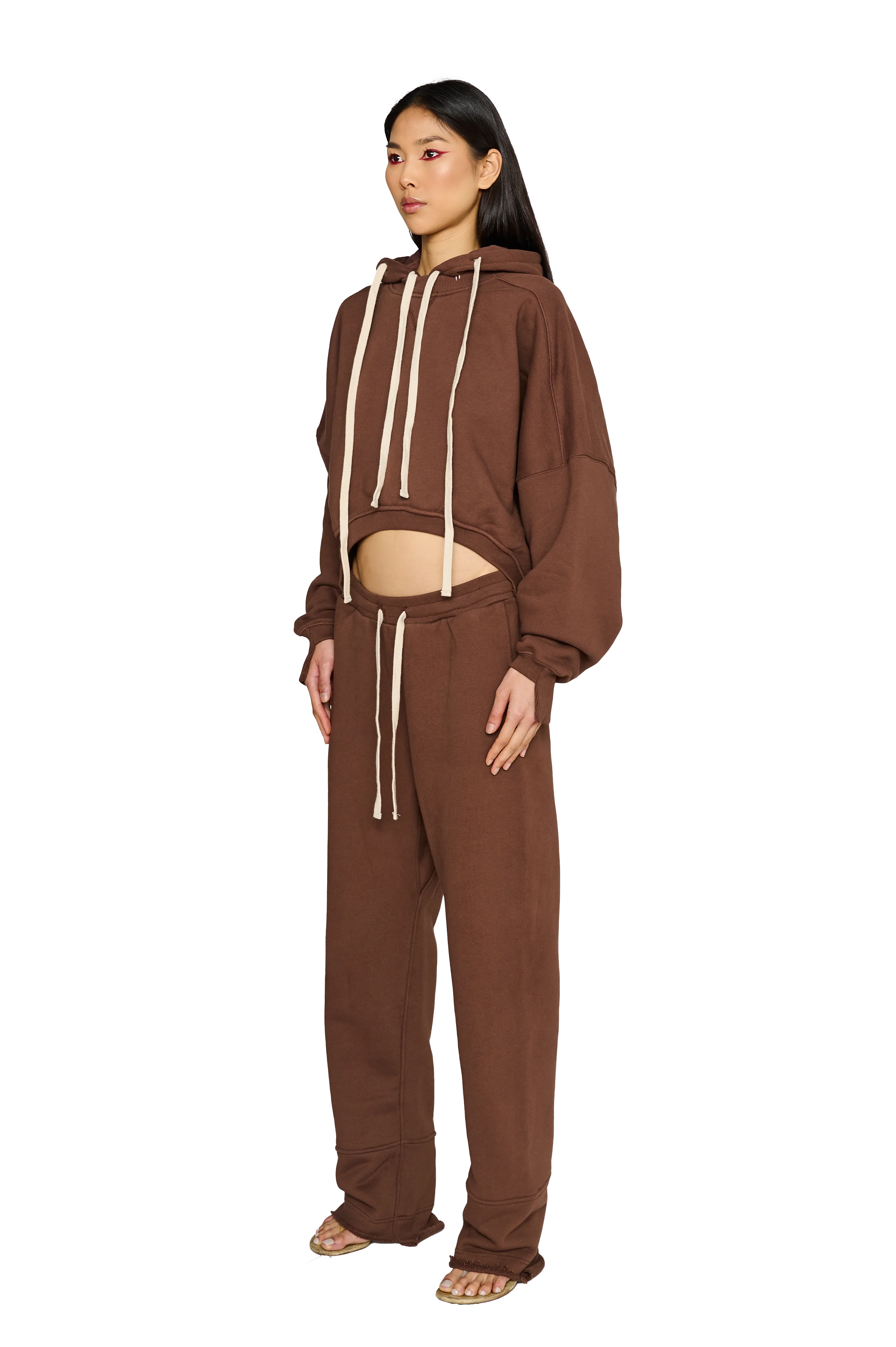Full Length, Crew Neck Hoodie - Teddy - Image 2