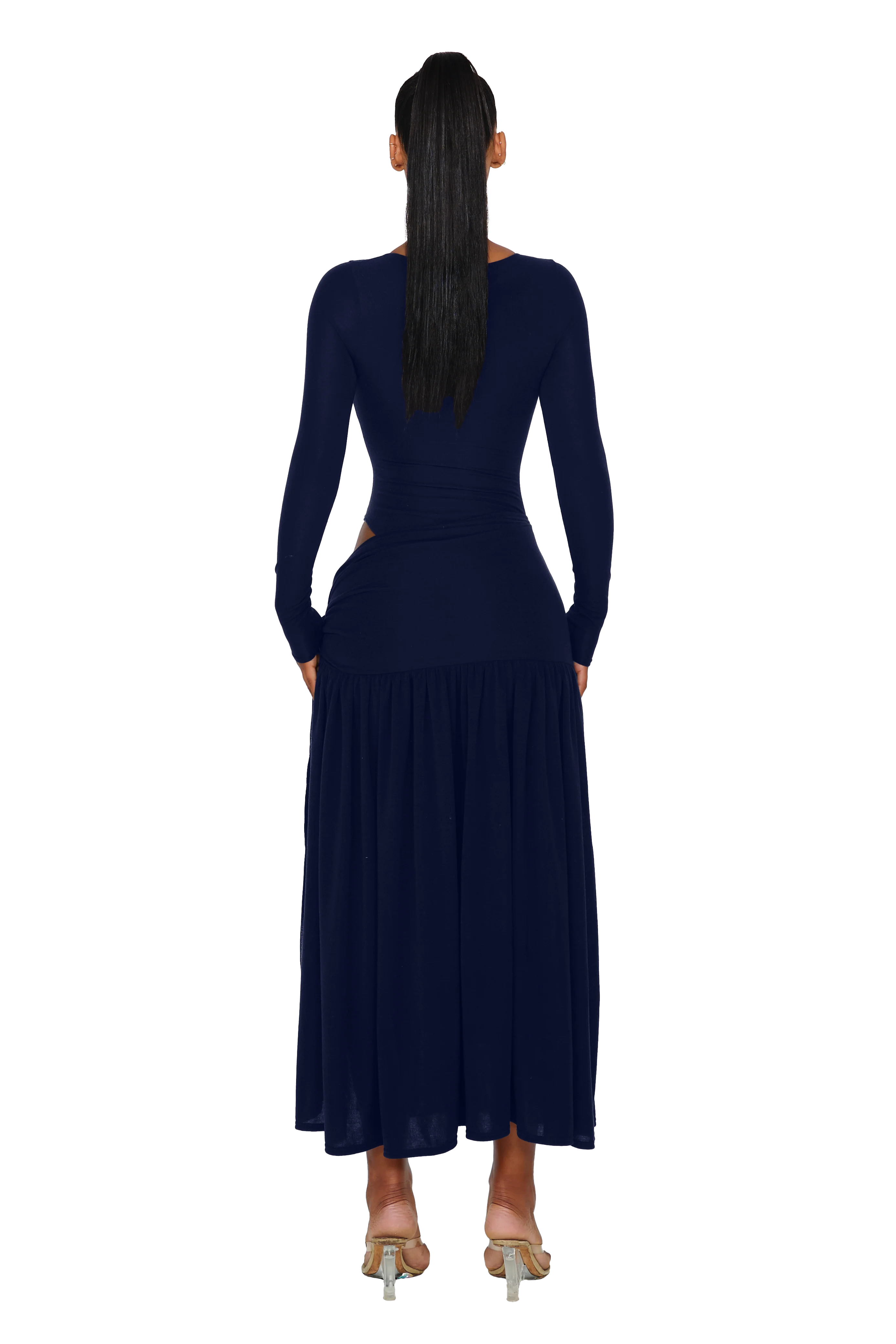 Long Sleeved Knit Atacama Dress - Deep Space - Image 3