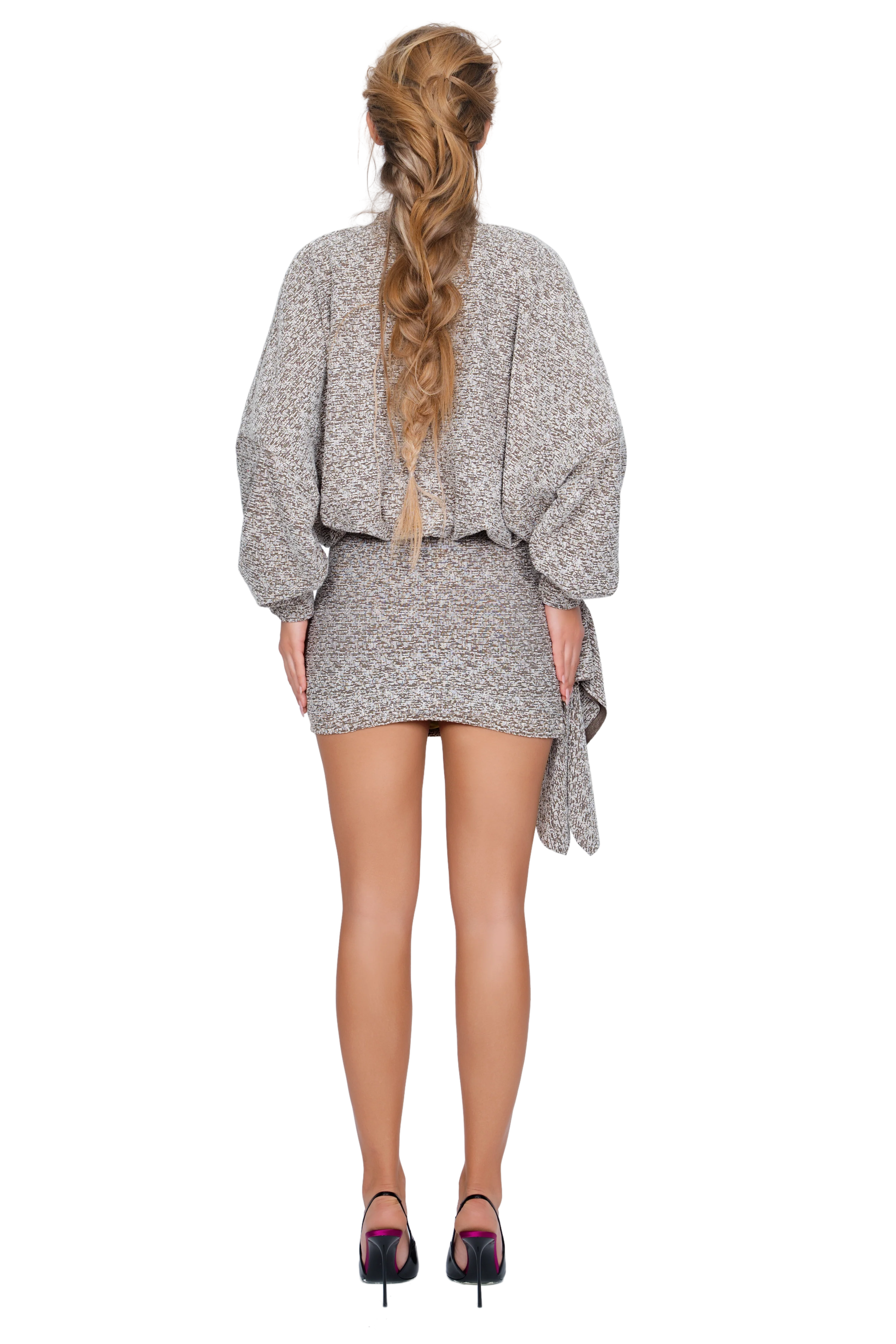 Merano Tweed Skirt - Granite Grain - Image 3