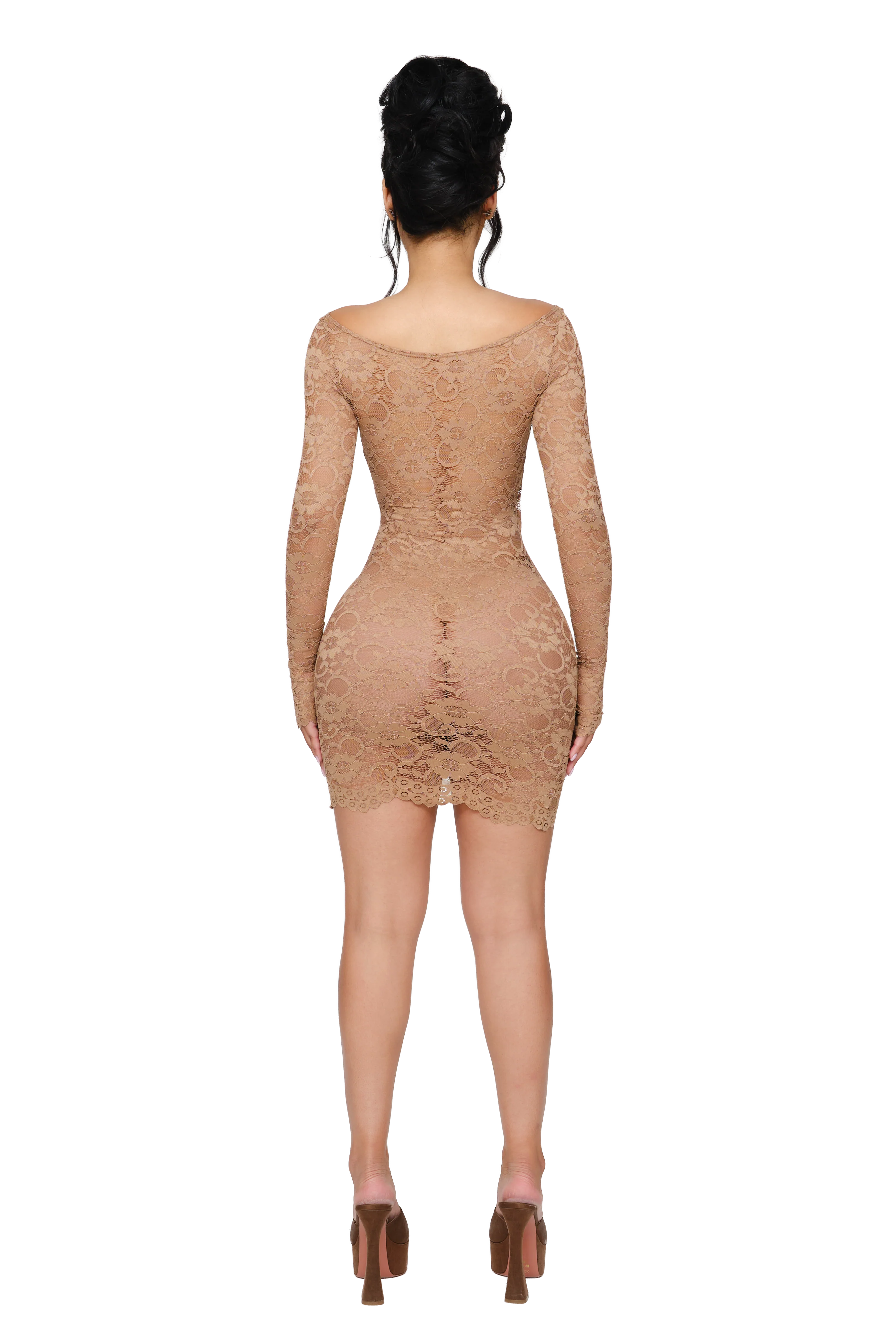 Naia Lace Mini Dress - Bare Back - Image 3
