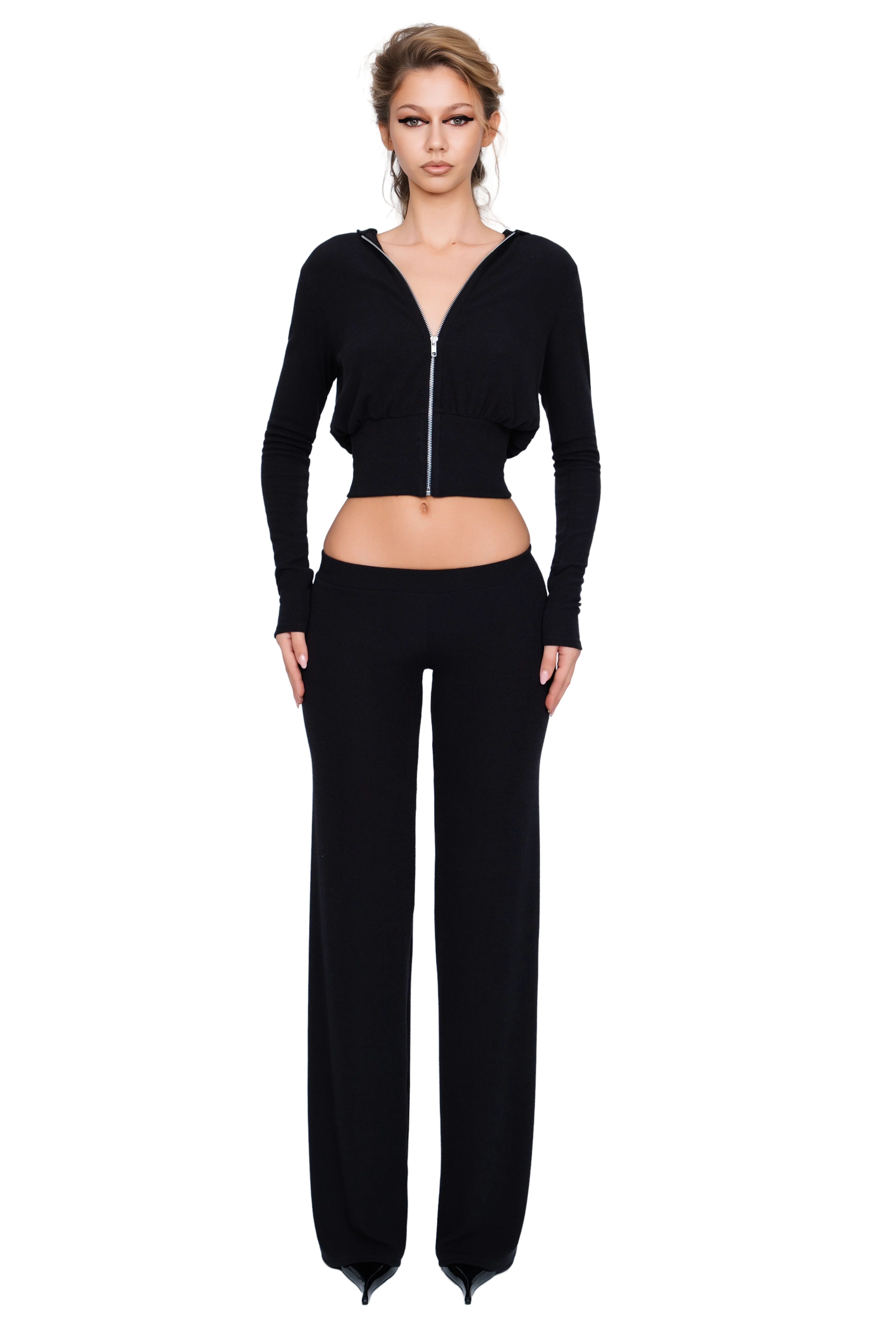 Pordena Ribbed Trouser - Obsidian Rib